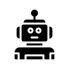 robot glyph icon