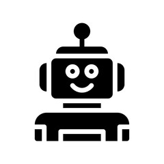 robot glyph icon