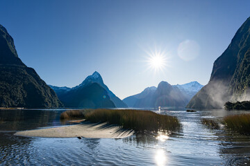 Milford Sound, a popular tourist attraction in the South Island of New Zealand