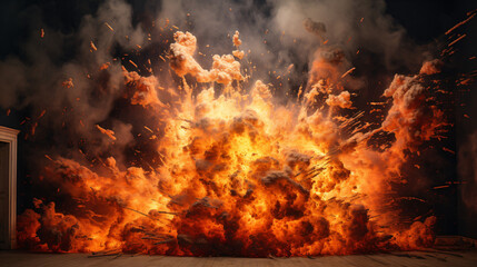 Feuerwand Flammen und Explosionen