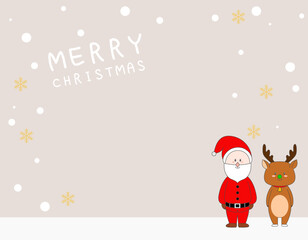 サンタクロースとトナカイのクリスマスカード　6