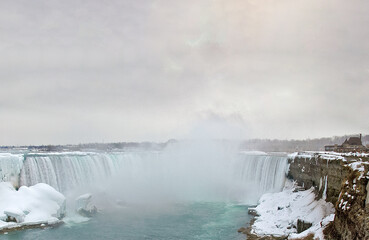 American Side of Niagara Falls During Winter