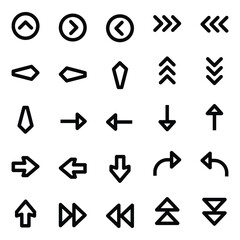 Bold outline icons for Arrows