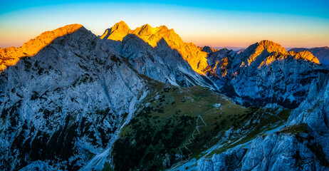 sunrise in mountains