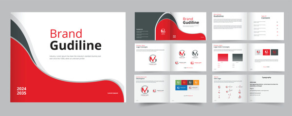 Brand guideline layout template and brand guideline design - obrazy, fototapety, plakaty