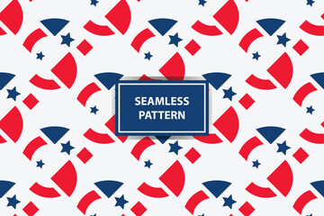 Abstract Seamless Pattern, colored as USA Flag. Vector Illustration of american Background for Celebration Holiday American President Day, memorial day