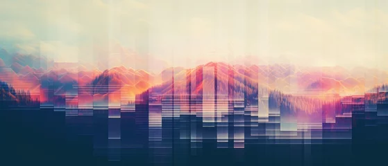 Gordijnen Retro pixel background design © BraveSpirit