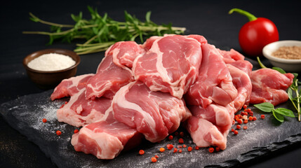 Fresh raw meat of pork