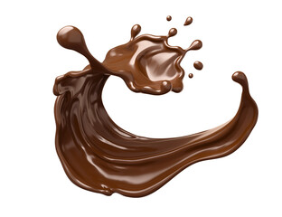 chocolate splash on a white background, 3d rendering.