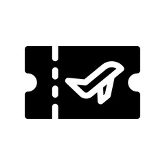 boarding pass glyph icon