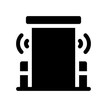 metal detector glyph icon