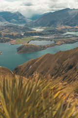 View form the Roys Peak mountain on south island in New Zealand