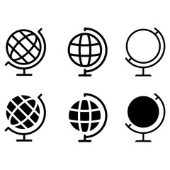 Globe icon vector set. World map illustration sign collection. Navigation symbol or logo. © Denys