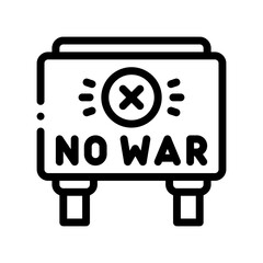 no war line icon