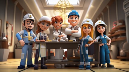 International Occupational Safety and Health Day 28th April 3D Cartoon Generative AI