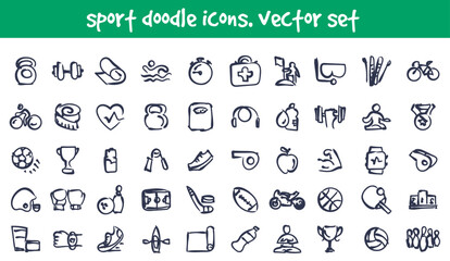 Vector set of sport doodle icons
