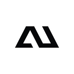 AU logo initial letter design template vector, Abstract letter AV logo. This logo icon incorporate with abstract shape in the creative way. It look like letter AU