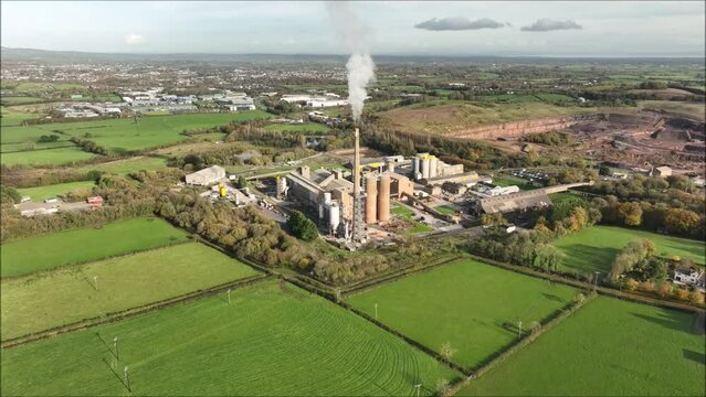 Cement Factory Aerial View and Industrial Location