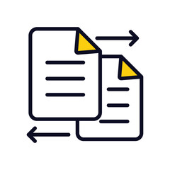 Data Exchange icon isolate white background vector stock illustration