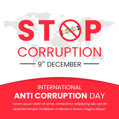 International anti-corruption day background with copy space area