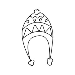 Winter hat. Vector illustration in doodle style.