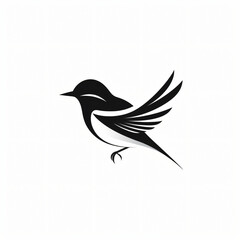 Vector logo of bird minimalistic black and white