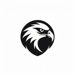 Vector logo of falcon minimalistic black and white