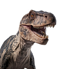 Fototapeta premium Close up of Ouranosaurus dinosaur face isolated on a white transparent background