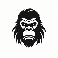 Vector logo of gorilla minimalistic black and white