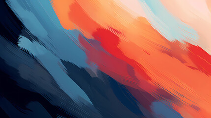 abstract digital painting with broad brush strokes in sunset colors