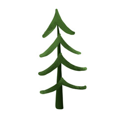 Watercolor pine tree illustration 