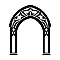 archway silhouette isolated vector