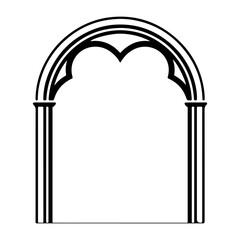 archway silhouette isolated vector