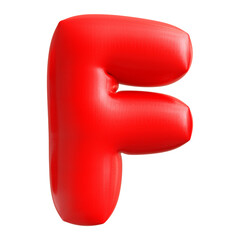 Balloon Letter F Font Red 3D Render