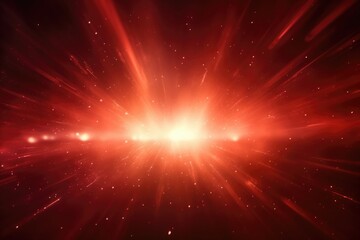 Abstract glowing red light effect with sparkling rays