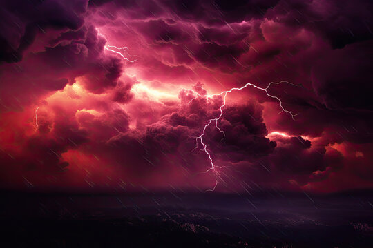 Dark ruby stormy night sky