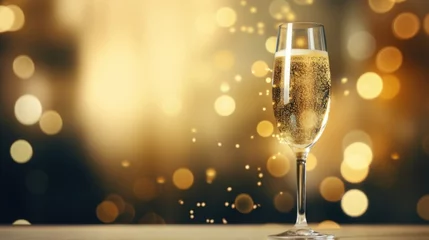 Fotobehang Christmas glasses of champagne © Julia Jones
