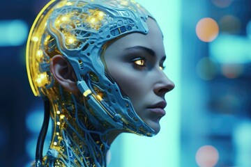 Futuristic illustration of generative artificial intelligence