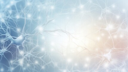 Neuron network in human brain, medical background. Macro view of nervous system - obrazy, fototapety, plakaty