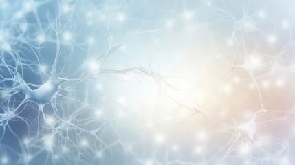 Fotobehang Neuron network in human brain, medical background. Macro view of nervous system © Pixel Pine