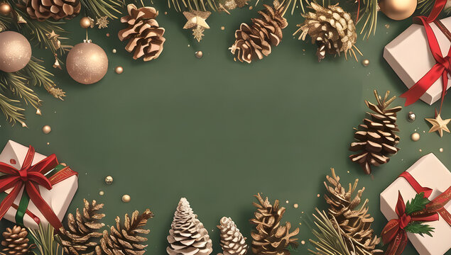 Abstract Christmas background image Realistic oil painting style There is space for entering text.