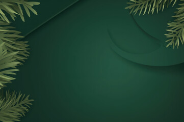 Fototapeta premium Green Winter Backroom with room for text created with Generative AI technology