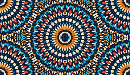 Traditional Mandala patterns circles  kaleidoscope Colorful background seamless pattern 