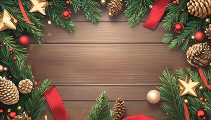 Fototapeta na wymiar Abstract Christmas background image Realistic oil painting style There is space for entering text.