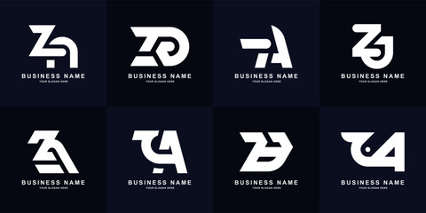 Collection letter ZA or AZ monogram logo design