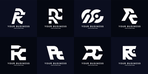 Collection letter RC or PC monogram logo design