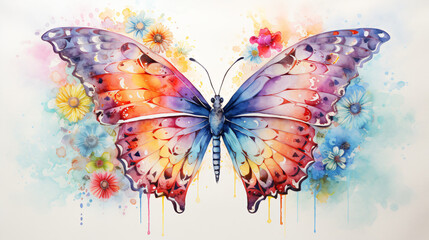 Watercolor painting of a pretty butterfly.