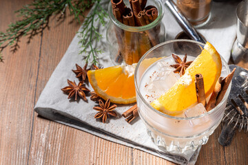 Homemade milk and honey cocktail