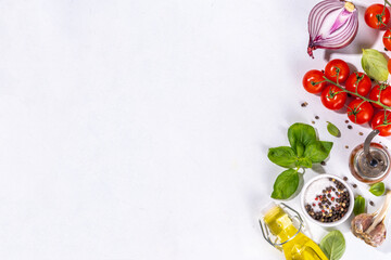 Cooking ingredient white table background