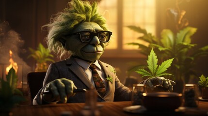 World Cannabis Day 20th April 3D Cartoon Generative AI